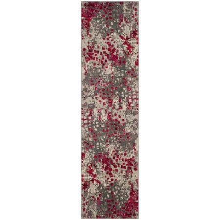 Safavieh Monaco Runner RugsGrey & Fuchsia 2 ft. 2 in. x 10 ft. MNC225R-210